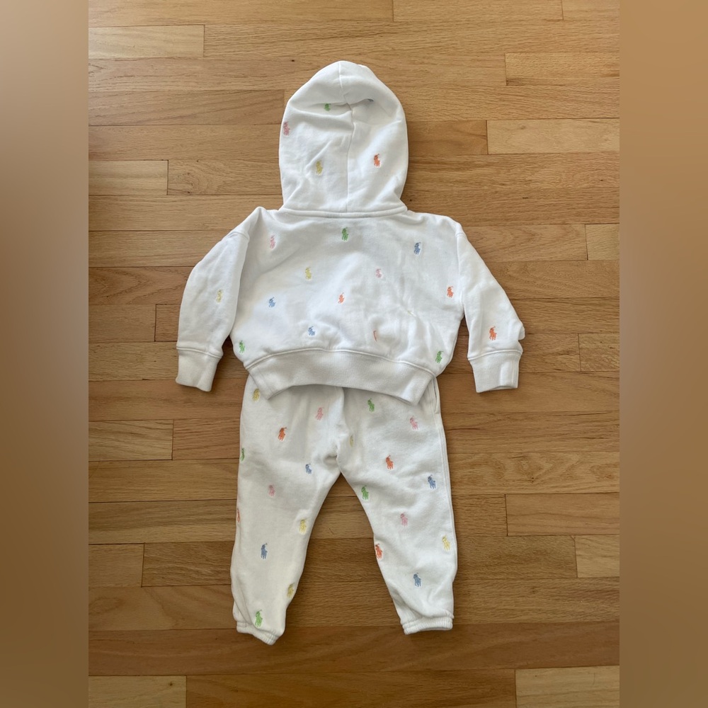 Girls 2T Polo Pony Fleece Hoodie and Jogger Pant Set